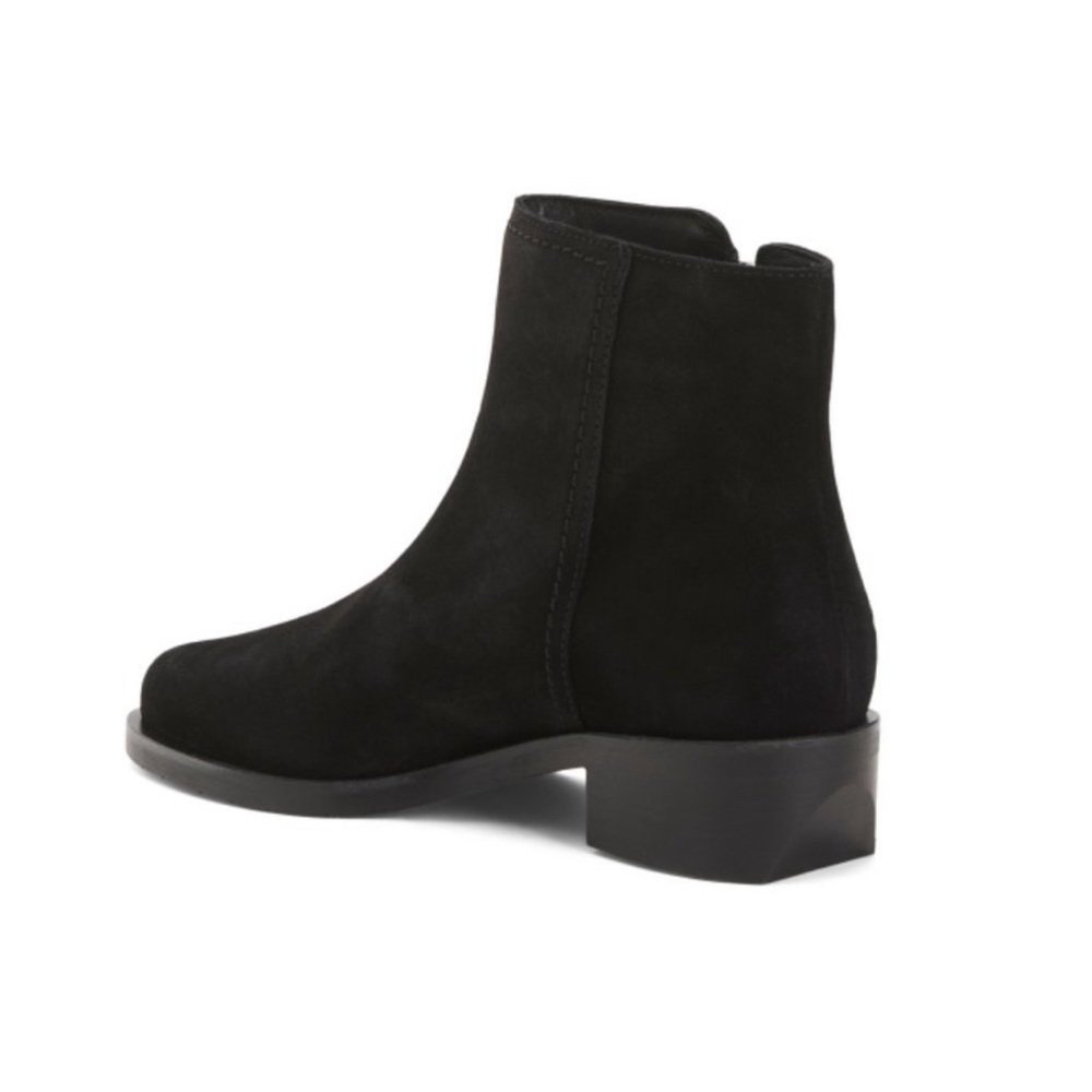Aquatalia NEW Geanna Black Suede Block Heel Bootie Size 6.5 - Picture 2 of 7